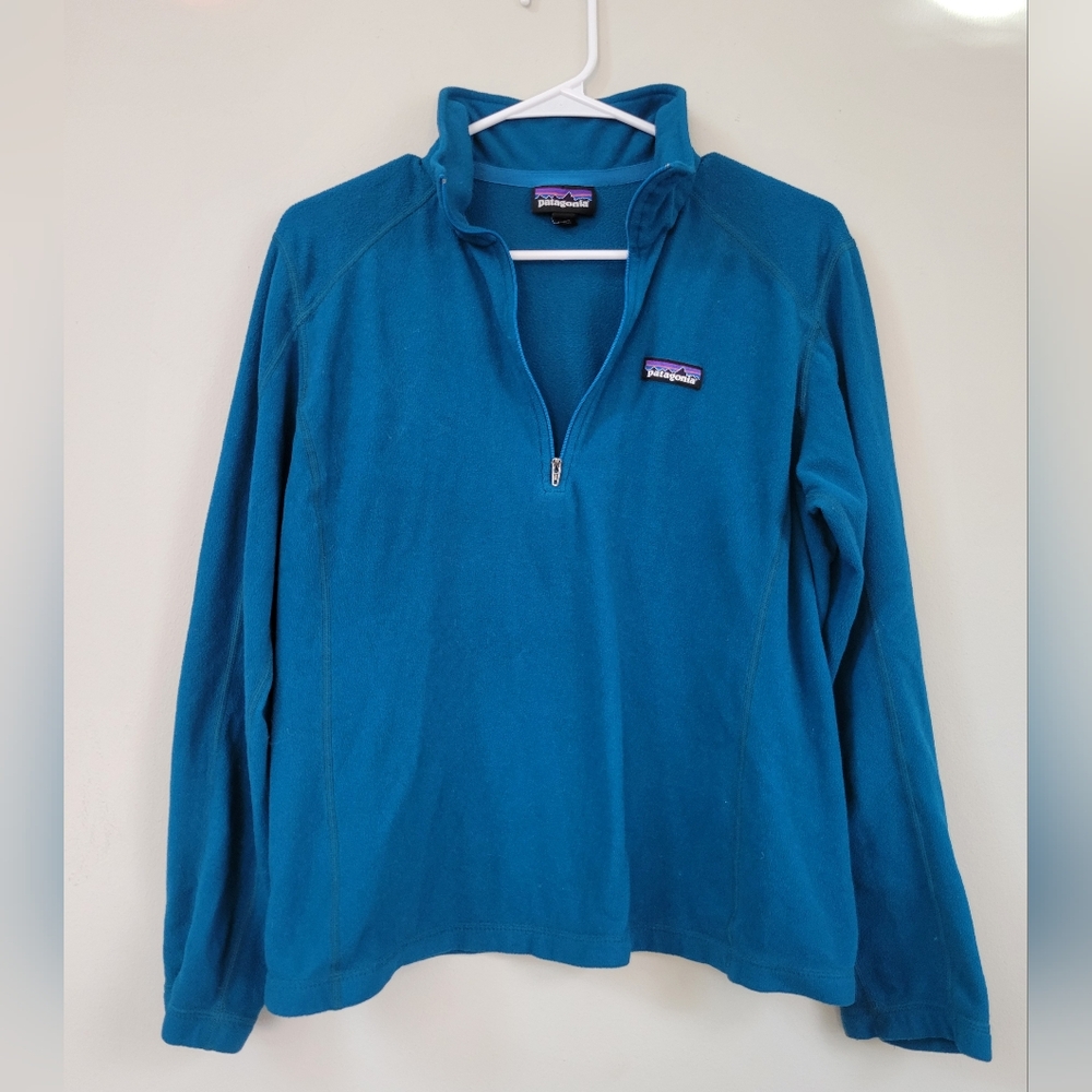 Patagonia 1/4 Zip Lightweight Blue Fleece Women's Size M Outdoor Layers Gorpcore